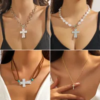 Modern Style Cross Zinc Alloy Plating Women's Pendant Necklace main image 1