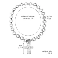 Modern Style Cross Zinc Alloy Plating Women's Pendant Necklace sku image 7