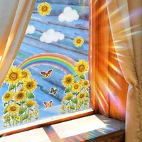 Casual Pastoral Letter Rainbow Butterfly PVC Window Stickers Wall Art main image 3