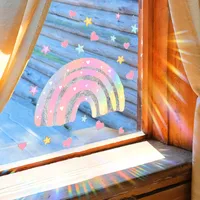 Casual Pastoral Letter Rainbow Butterfly PVC Window Stickers Wall Art main image 5