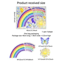 Casual Pastoral Letter Rainbow Butterfly PVC Window Stickers Wall Art main image 2