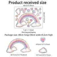 Casual Pastoral Letter Rainbow Butterfly PVC Window Stickers Wall Art sku image 3