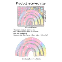 Casual Pastoral Letter Rainbow Butterfly PVC Window Stickers Wall Art sku image 4