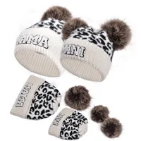 Unisex Simple Style Letter Leopard Eaveless Beanie Hat main image 1