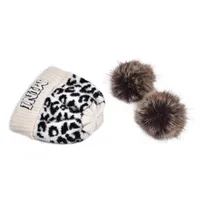 Unisex Simple Style Letter Leopard Eaveless Beanie Hat main image 4