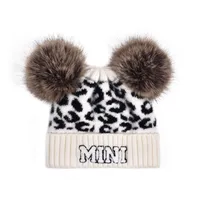 Unisex Simple Style Letter Leopard Eaveless Beanie Hat sku image 4