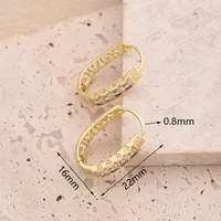 1 Pair/Package Casual Modern Style Simple Style U Shape Polishing Plating Inlay Copper Zircon 18K Gold Plated White Gold Plated Hoop Earrings Earrings main image 2