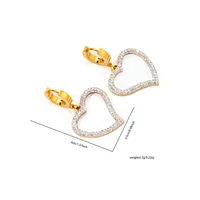 Simple Style Insect Heart Shape Titanium Steel Inlay Zircon Valentine'S Day Women's Earrings Necklace main image 3