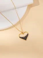Simple Style Insect Heart Shape Titanium Steel Inlay Zircon Valentine'S Day Women's Earrings Necklace sku image 10