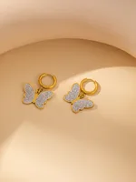 Simple Style Insect Heart Shape Titanium Steel Inlay Zircon Valentine'S Day Women's Earrings Necklace sku image 22