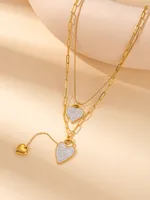 Simple Style Insect Heart Shape Titanium Steel Inlay Zircon Valentine'S Day Women's Earrings Necklace sku image 27