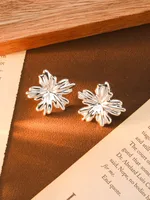 1 Pair Exaggerated Streetwear Flower Plating Arylic Ear Studs sku image 1