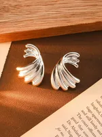 1 Pair Exaggerated Streetwear Flower Plating Arylic Ear Studs sku image 2
