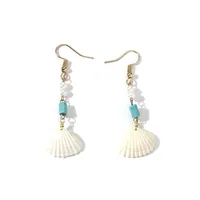 1 Pair Hawaiian Vacation Shell Plating Shell Drop Earrings main image 4