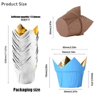 Simple Style Solid Color Single-Sided Aluminum Composite Paper Cake Cups main image 3