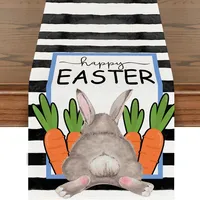 Cute Sweet Rabbit Stripe Polyester Tablecloths main image 2