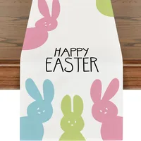 Cute Sweet Rabbit Stripe Polyester Tablecloths sku image 6
