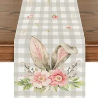 Cute Sweet Rabbit Stripe Polyester Tablecloths sku image 5