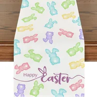 Cute Sweet Rabbit Stripe Polyester Tablecloths sku image 10