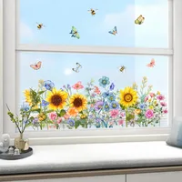 Pastoral Flower Butterfly PVC Window Stickers Wall Art main image 3