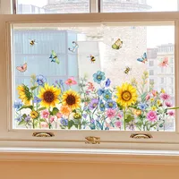 Pastoral Flower Butterfly PVC Window Stickers Wall Art main image 4