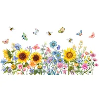 Pastoral Flower Butterfly PVC Window Stickers Wall Art main image 5