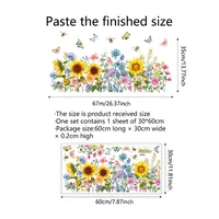 Pastoral Flower Butterfly PVC Window Stickers Wall Art sku image 1