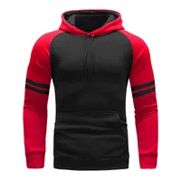 2024 New Cross-Border Leisure Sports Fitness Contrast Color Men's Autumn And Winter Mixed Color Stripe Sweater Pullover Hooded Plus sku image 1