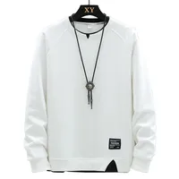 False Two-Piece Patchwork Heavy Round Neck Sweater Men's Spring And Autumn Trendy Ins All-Match Long Sleeve T-shirt Top Coat Men main image 4