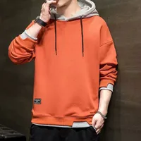 Hooded Sweater Men's Ins Fashionable Fake Two Pieces Teen's Top Spring And Autumn Hong Kong Style Thin Early Autumn Clothing Coat main image 1
