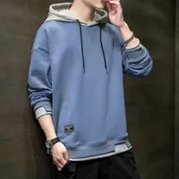 Hooded Sweater Men's Ins Fashionable Fake Two Pieces Teen's Top Spring And Autumn Hong Kong Style Thin Early Autumn Clothing Coat main image 2