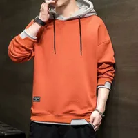 Hooded Sweater Men's Ins Fashionable Fake Two Pieces Teen's Top Spring And Autumn Hong Kong Style Thin Early Autumn Clothing Coat sku image 21