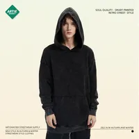 2024 Autumn And Winter Batik 400G Cotton Hooded Sweater Washed Loose Fashion Brand Remake Men's Pullover Sweater main image 4