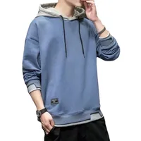 Hooded Sweater Men's Ins Fashionable Fake Two Pieces Teen's Top Spring And Autumn Hong Kong Style Thin Early Autumn Clothing Coat main image 5