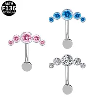 Casual Simple Style Classic Style Geometric Pure Titanium Titanium Alloy Plating Inlay Zircon White Gold Plated Unisex Belly Ring main image 9