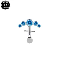 Casual Simple Style Classic Style Geometric Pure Titanium Titanium Alloy Plating Inlay Zircon White Gold Plated Unisex Belly Ring main image 3