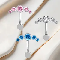 Casual Simple Style Classic Style Geometric Pure Titanium Titanium Alloy Plating Inlay Zircon White Gold Plated Unisex Belly Ring main image 5