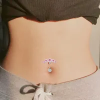 Casual Simple Style Classic Style Geometric Pure Titanium Titanium Alloy Plating Inlay Zircon White Gold Plated Unisex Belly Ring main image 7