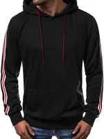 Men's New Casual Fashion Pullover Hooded Sweater Fashion Line Stitching sku image 1