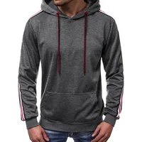 Men's New Casual Fashion Pullover Hooded Sweater Fashion Line Stitching main image 1