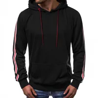Men's New Casual Fashion Pullover Hooded Sweater Fashion Line Stitching main image 5