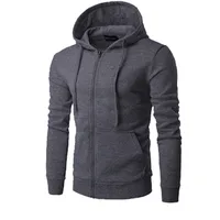 Foreign Trade Cardigan Sweater Solid Color Hoodie Fleece Top Autumn And Winter Men's And Women's Loose Sports Zip-up Shirt 15 Colors main image 3