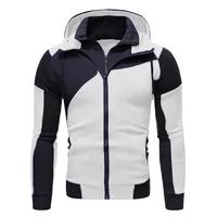 2020 New Amazon Men's Special Multicolor Double Layer Zipper Hooded Cardigan Slim-Fitting Sweater main image 1