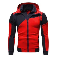 2020 New Amazon Men's Special Multicolor Double Layer Zipper Hooded Cardigan Slim-Fitting Sweater main image 4