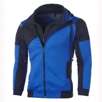 2020 New Amazon Men's Special Multicolor Double Layer Zipper Hooded Cardigan Slim-Fitting Sweater main image 2