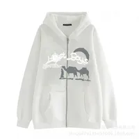 2022 Amazon Desert Team Of Camels Zipper Sweater Casual American Hoodie Trendy Loose Sweater Cardigan main image 2