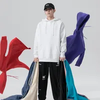 Solid Color Hooded Sweater Men's 2022 Spring And Autumn New Double-Layer Hat Pullover Top Korean Fashion Loose Versatile Coat main image 2