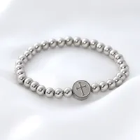 Simple Style Commute Cross 304 Stainless Steel Beaded Unisex Bracelets main image 5