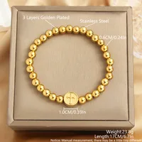 Simple Style Commute Cross 304 Stainless Steel Beaded Unisex Bracelets sku image 1