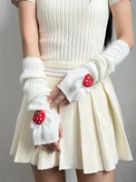 Women's Cute Sweet Fruit Strawberry Bow Knot Gloves Arm Sleeves main image 1